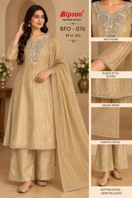 Bfo 076 By Bipson Premium Salsa Kurti With Bottom Dupatta